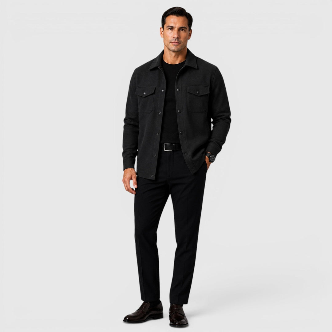 Roman | Cozy Brushed Overshirt for Men's Smart Casual Layering