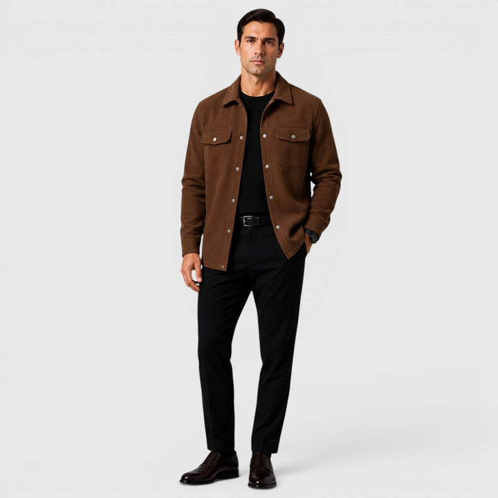 Roman | Cozy Brushed Overshirt for Men's Smart Casual Layering