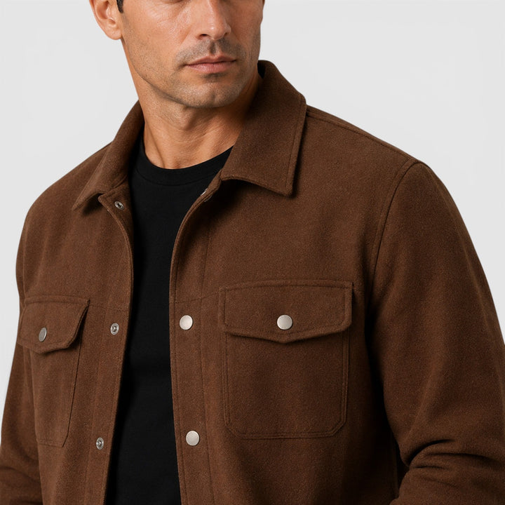 Roman | Cozy Brushed Overshirt for Men's Smart Casual Layering