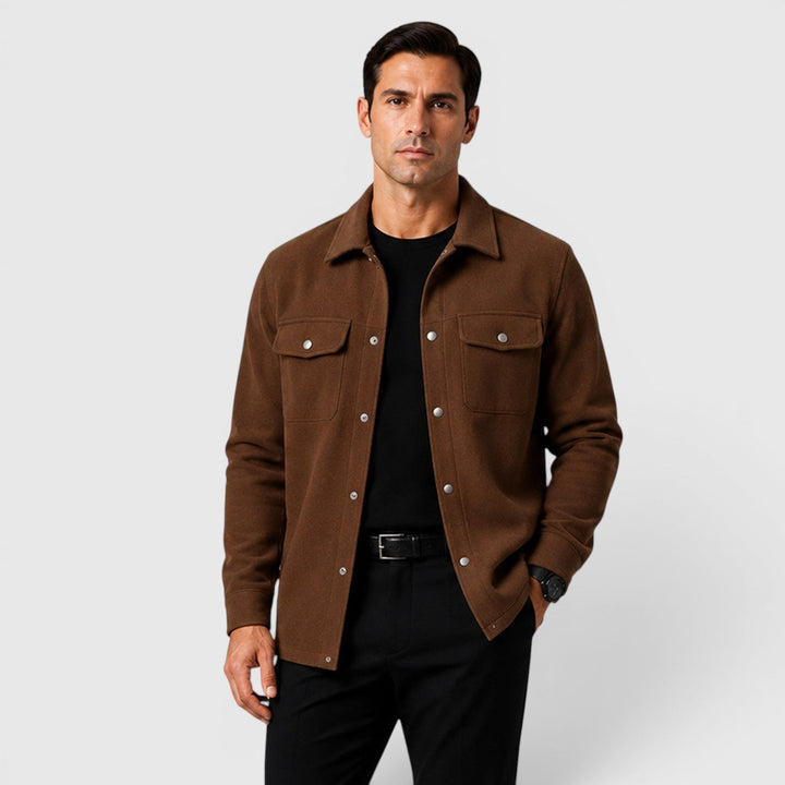 Roman | Cozy Brushed Overshirt for Men's Smart Casual Layering