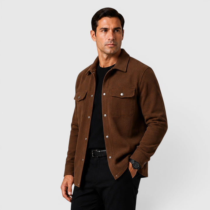 Roman | Cozy Brushed Overshirt for Men's Smart Casual Layering