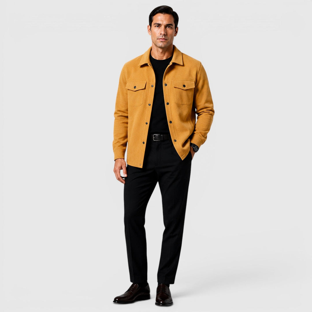 Roman | Cozy Brushed Overshirt for Men's Smart Casual Layering