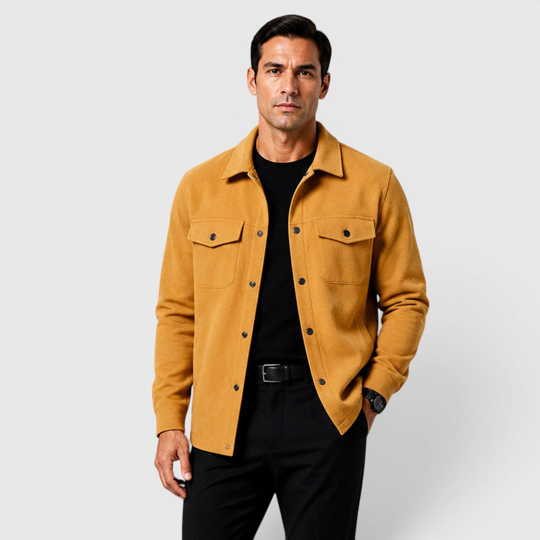 Roman | Cozy Brushed Overshirt for Men's Smart Casual Layering