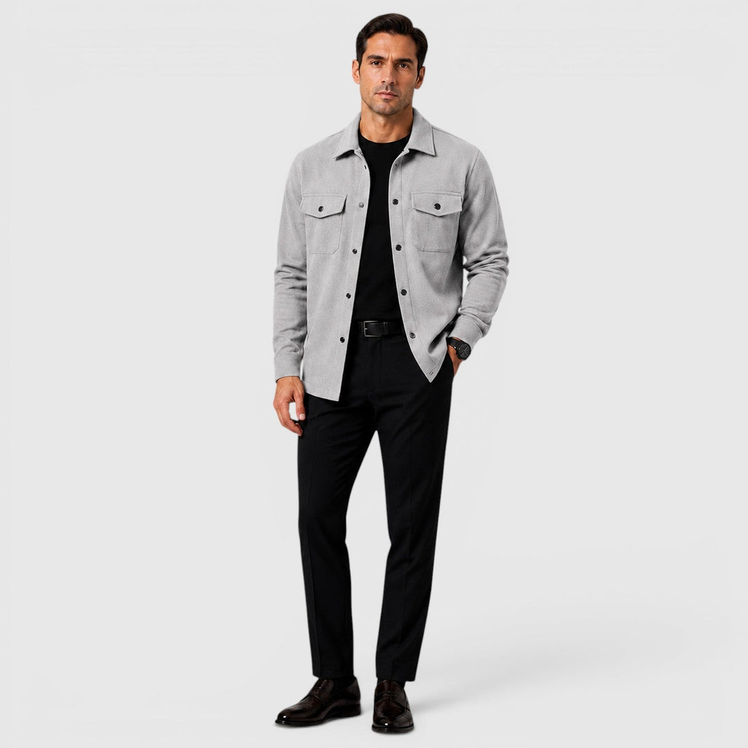 Roman | Cozy Brushed Overshirt for Men's Smart Casual Layering