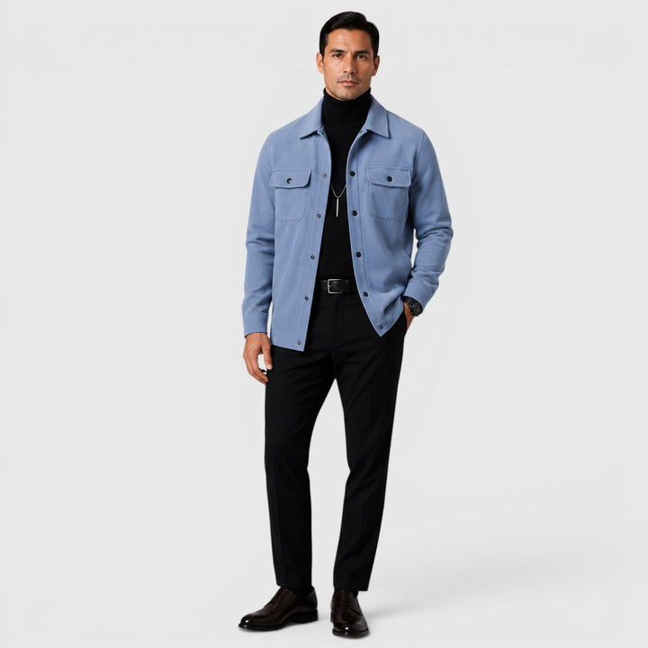 Roman | Cozy Brushed Overshirt for Men's Smart Casual Layering