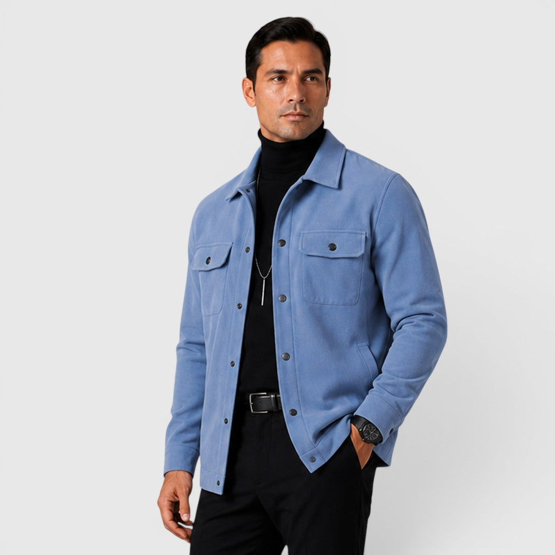 Roman | Cozy Brushed Overshirt for Men's Smart Casual Layering
