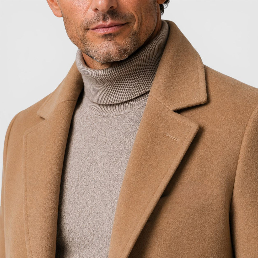 Frankie | Sleek Long Overcoat for Men's Smart Casual Style