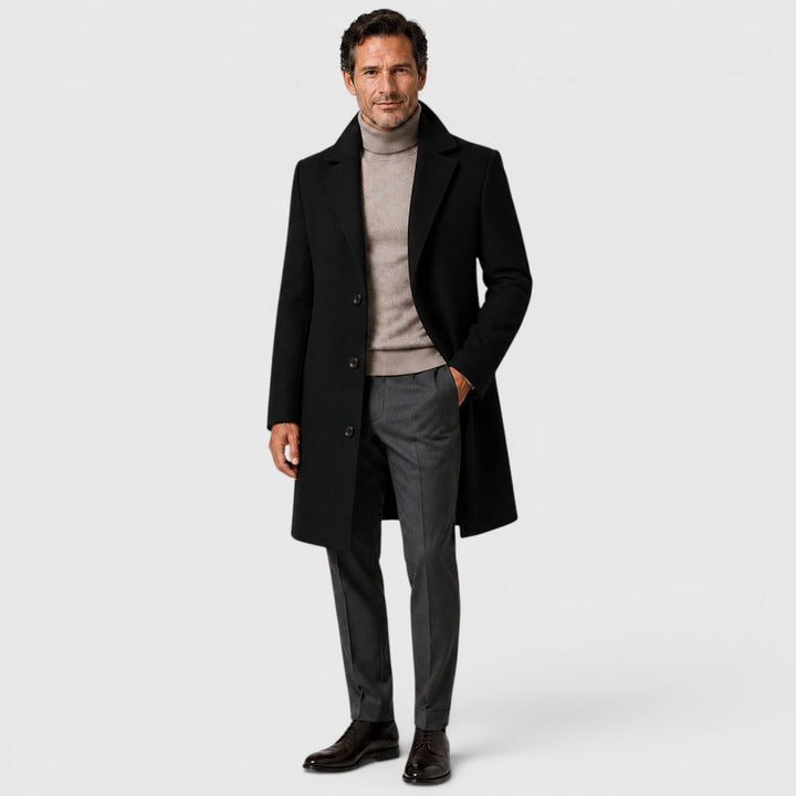 Frankie | Sleek Long Overcoat for Men's Smart Casual Style