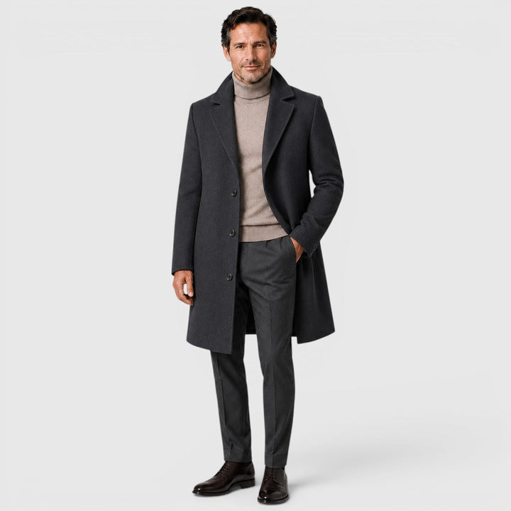 Frankie | Sleek Long Overcoat for Men's Smart Casual Style