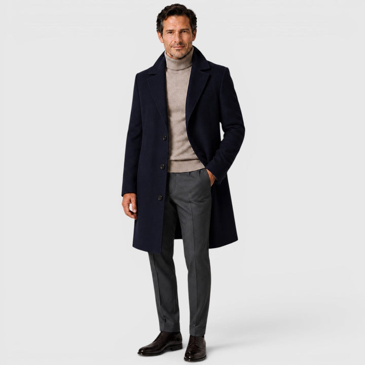 Frankie | Sleek Long Overcoat for Men's Smart Casual Style
