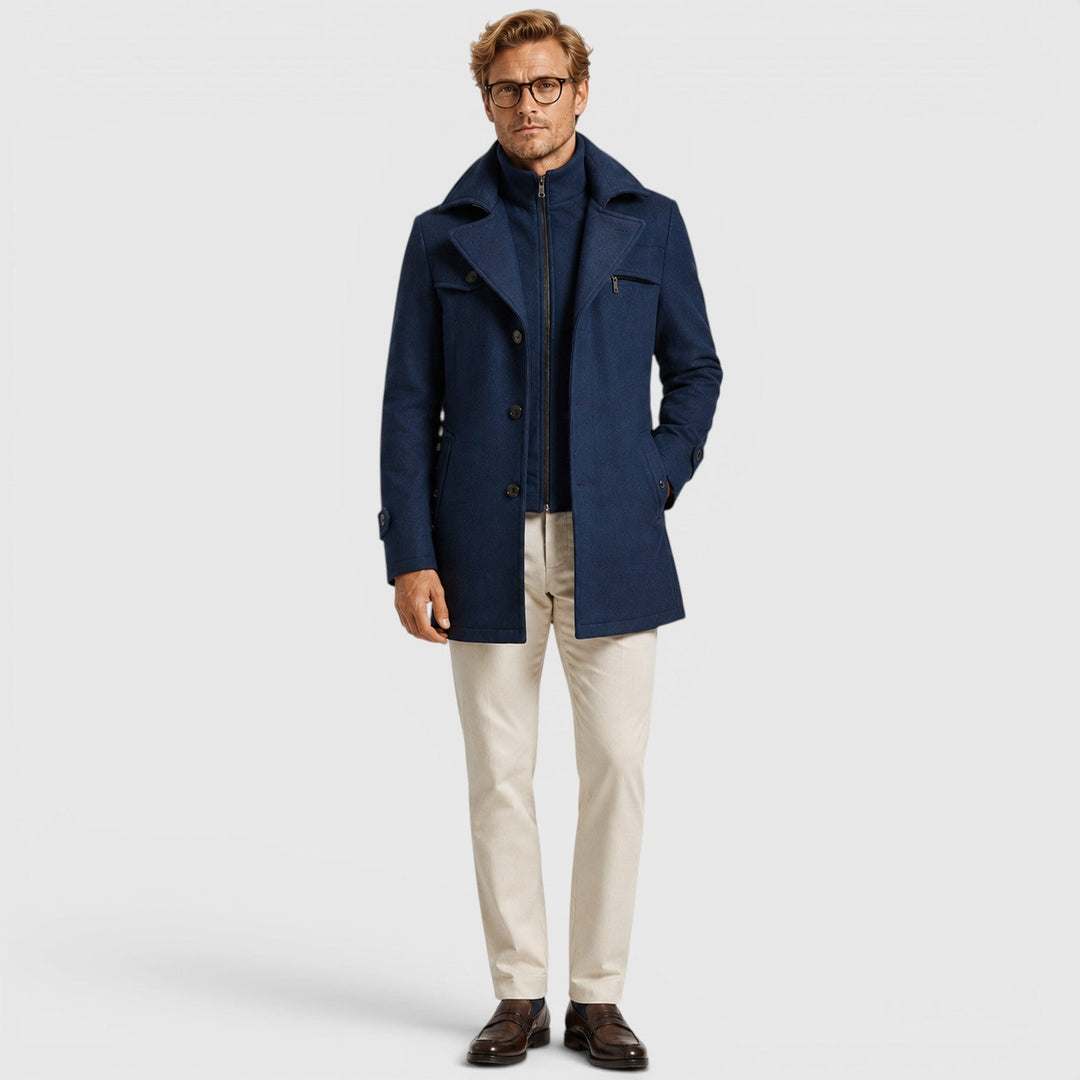 Duncan | Refined Wool Blend Mid-Length Overcoat for Men