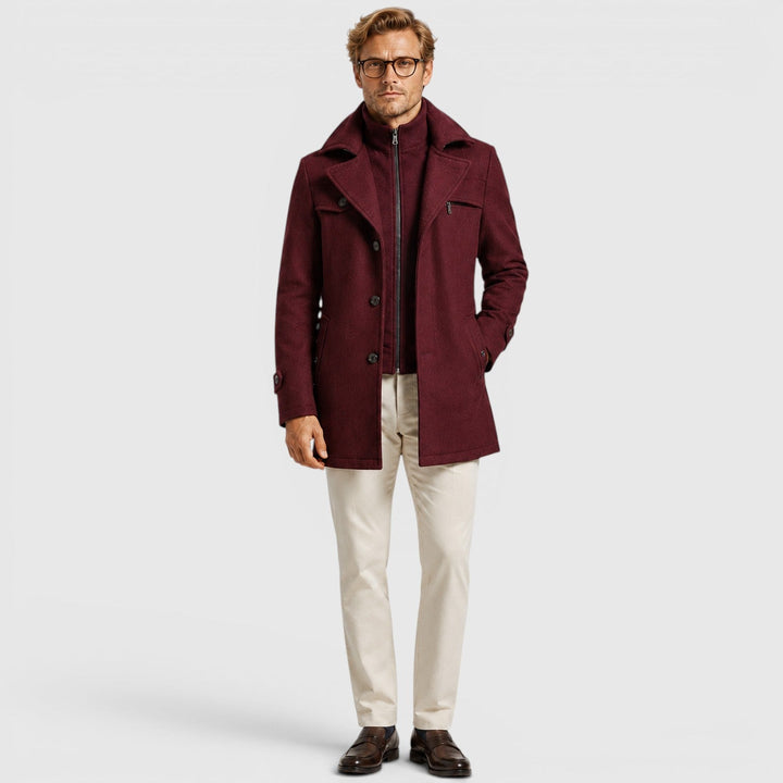 Duncan | Refined Wool Blend Mid-Length Overcoat for Men