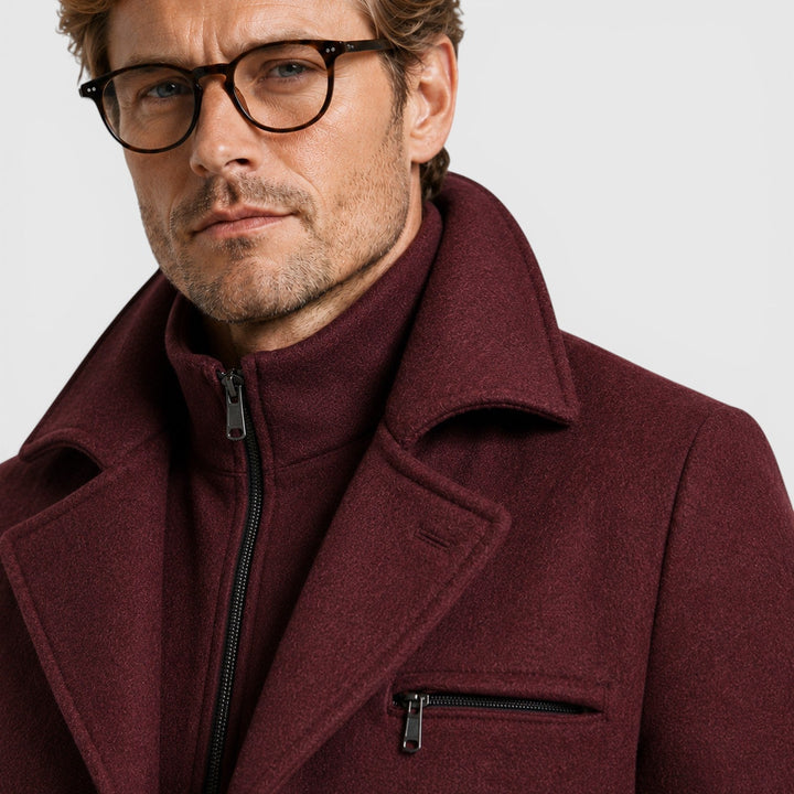 Duncan | Refined Wool Blend Mid-Length Overcoat for Men