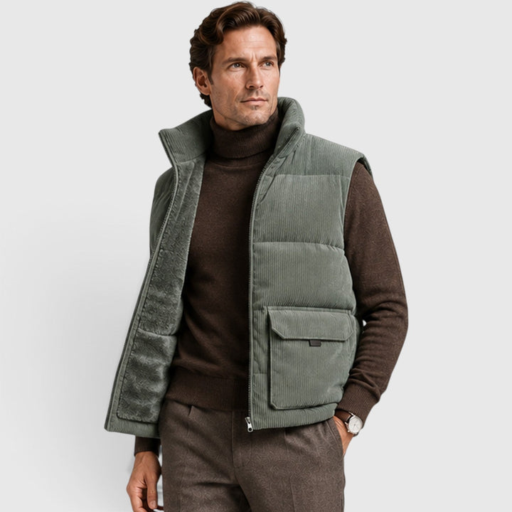 Marlow | Warm Corduroy Padded Puffer Gilet for Men