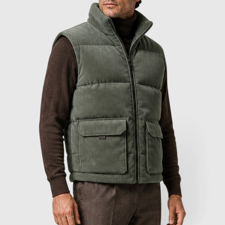 Marlow | Warm Corduroy Padded Puffer Gilet for Men