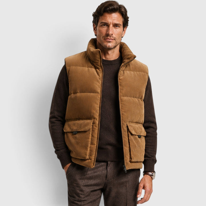 Marlow | Warm Corduroy Padded Puffer Gilet for Men