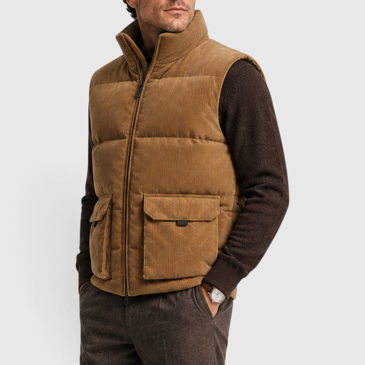 Marlow | Warm Corduroy Padded Puffer Gilet for Men