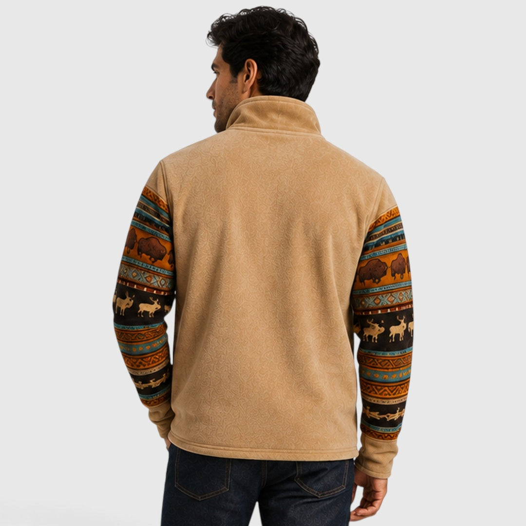 Antoine | Cozy Fleece Zip-Up Mens Cardigan