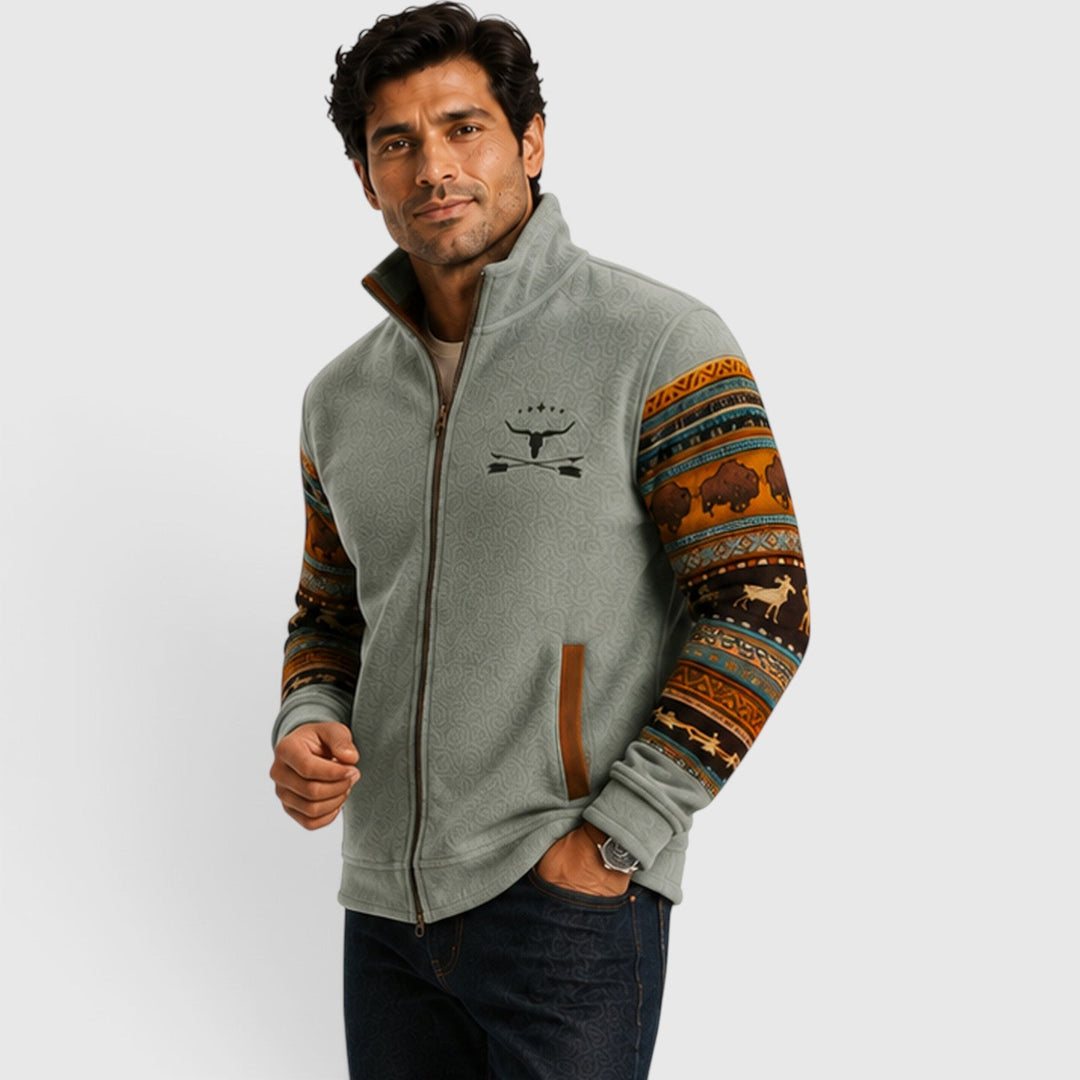 Antoine | Cozy Fleece Zip-Up Mens Cardigan