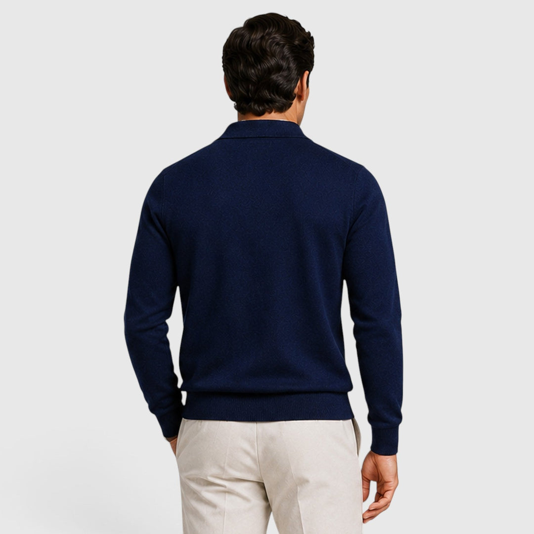 Norris | Refined Full Zip Collared Jumper for Men