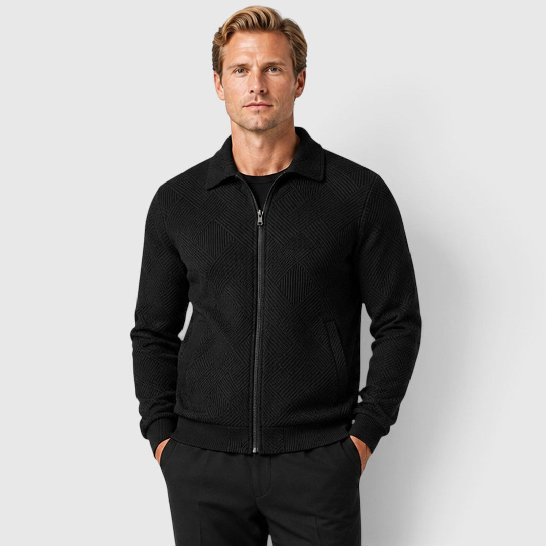 Hank | Modern Textured Full-Zip Jacket Men