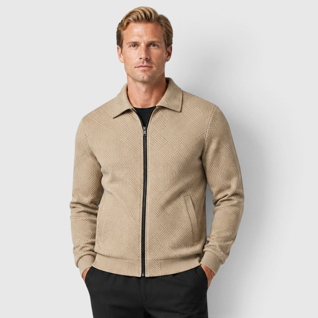 Hank | Modern Textured Full-Zip Jacket Men