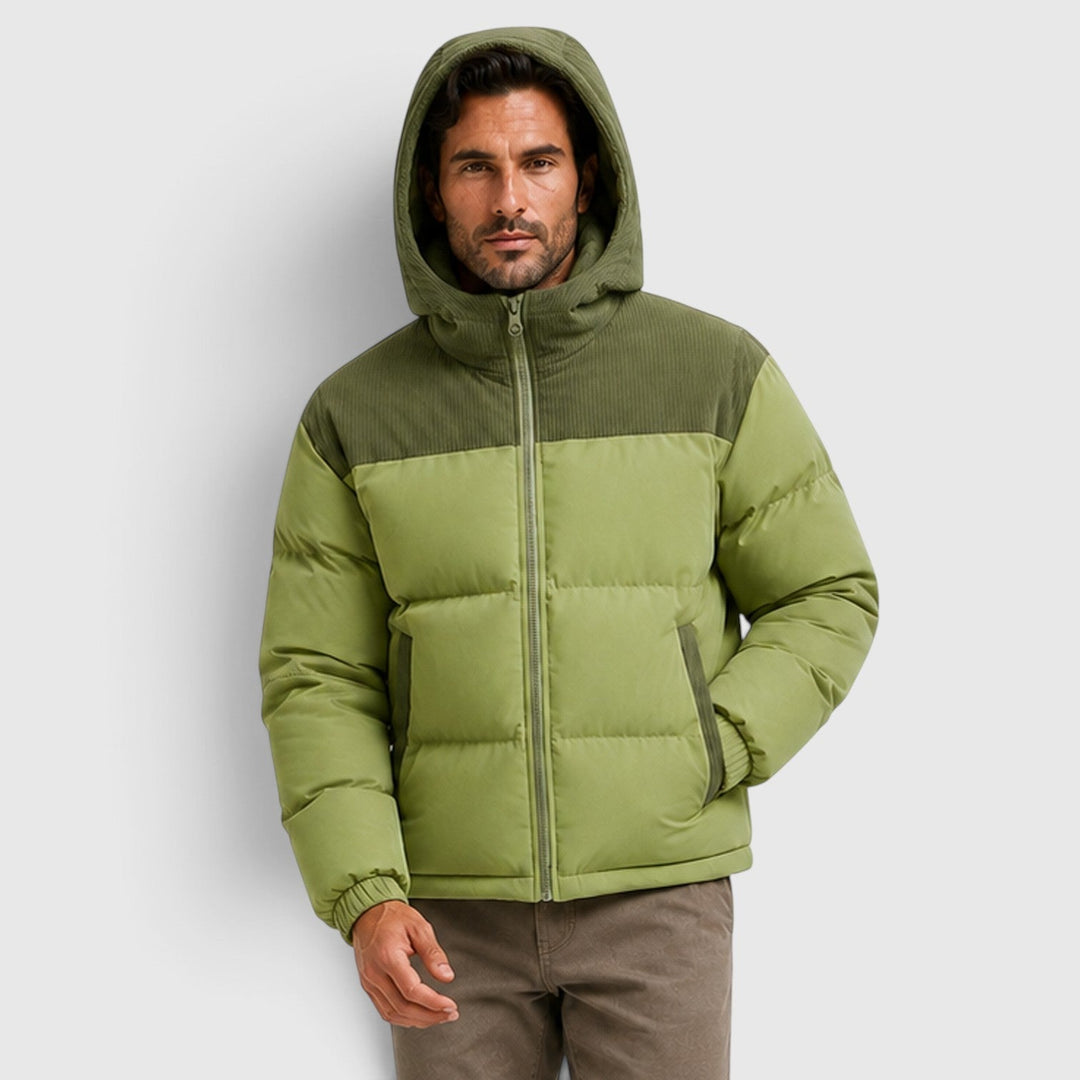Edgar | Warm Hooded Corduroy Puffer Jacket