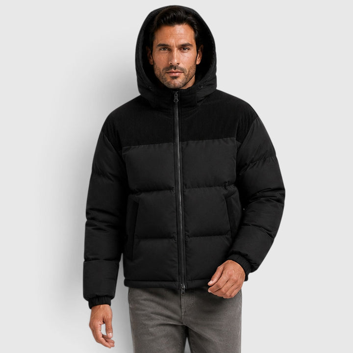 Edgar | Warm Hooded Corduroy Puffer Jacket