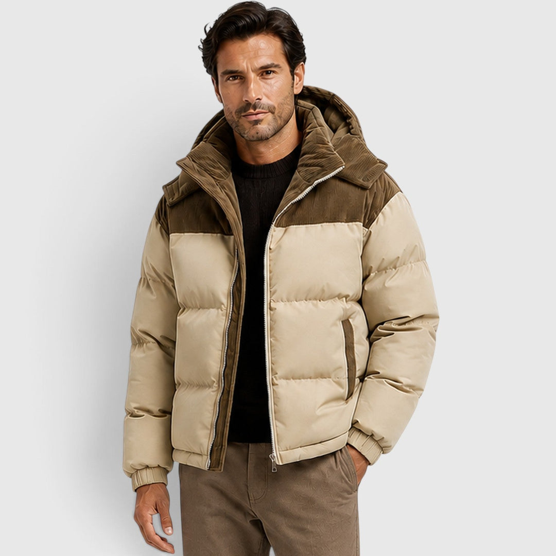 Edgar | Warm Hooded Corduroy Puffer Jacket