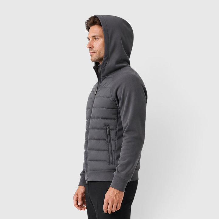 Quinn | Warm Hooded Hybrid Quilted Jacket for Men