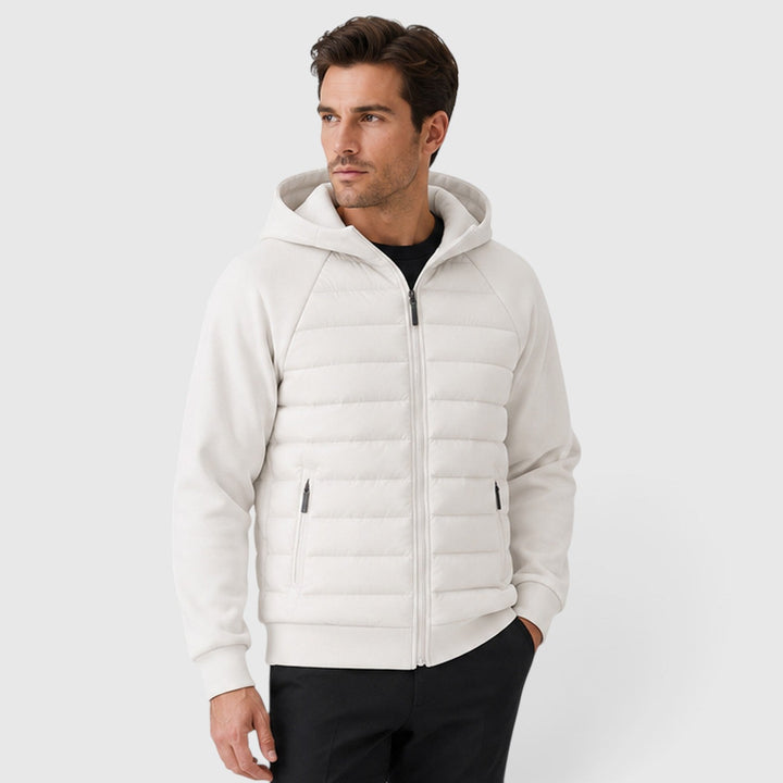 Quinn | Warm Hooded Hybrid Quilted Jacket for Men