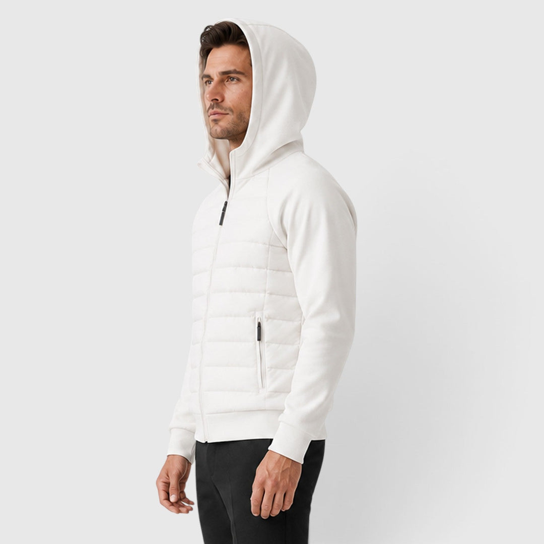 Quinn | Warm Hooded Hybrid Quilted Jacket for Men