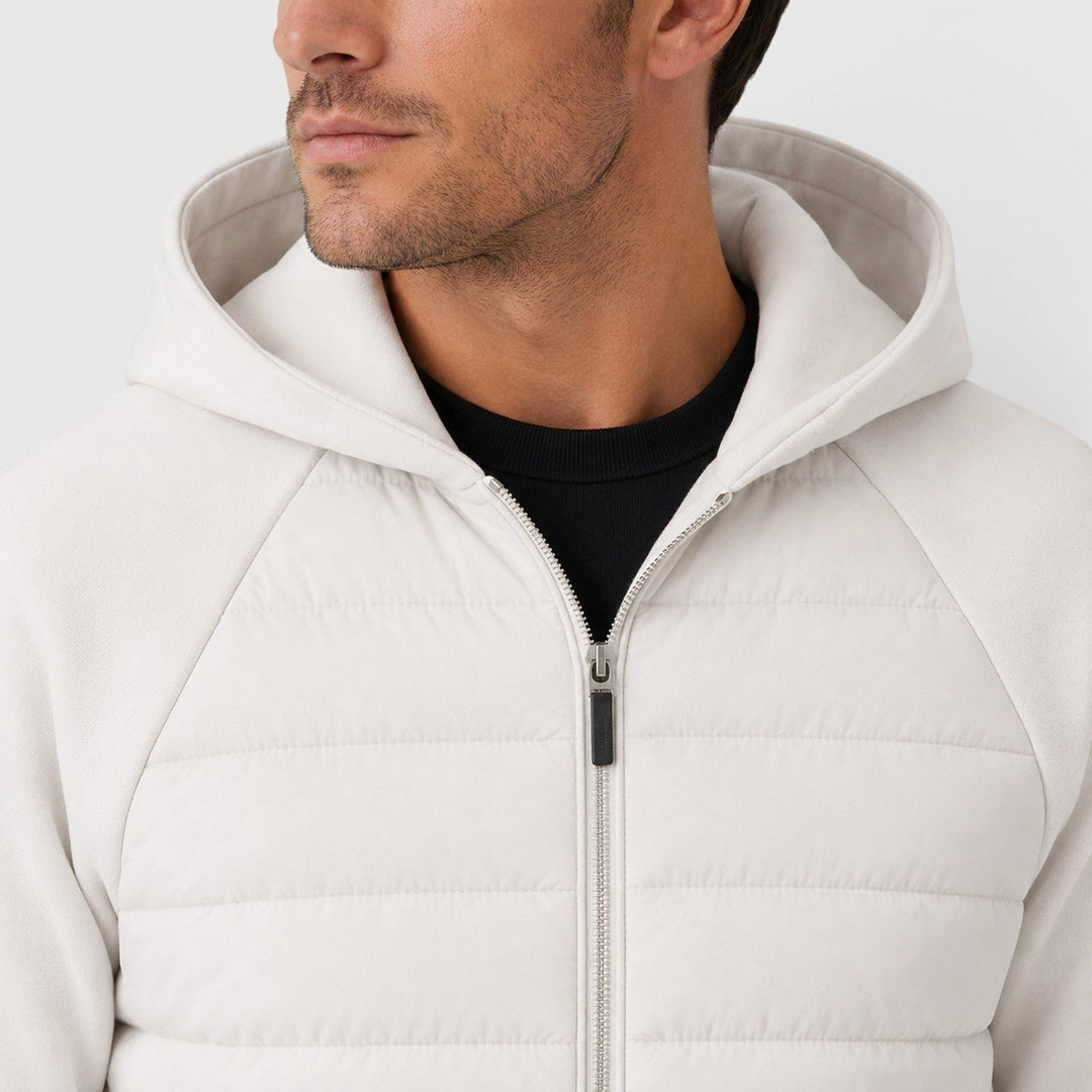 Quinn | Warm Hooded Hybrid Quilted Jacket for Men