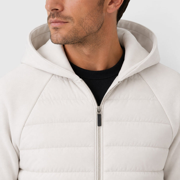 Quinn | Warm Hooded Hybrid Quilted Jacket for Men