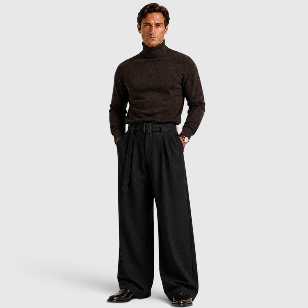 Winslow | Polished Pleated Straight-Leg Dress Trousers