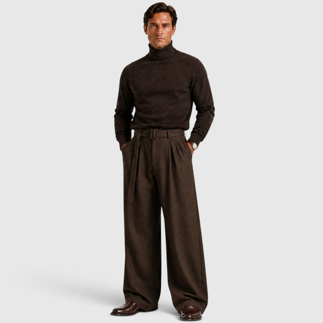 Winslow | Polished Pleated Straight-Leg Dress Trousers