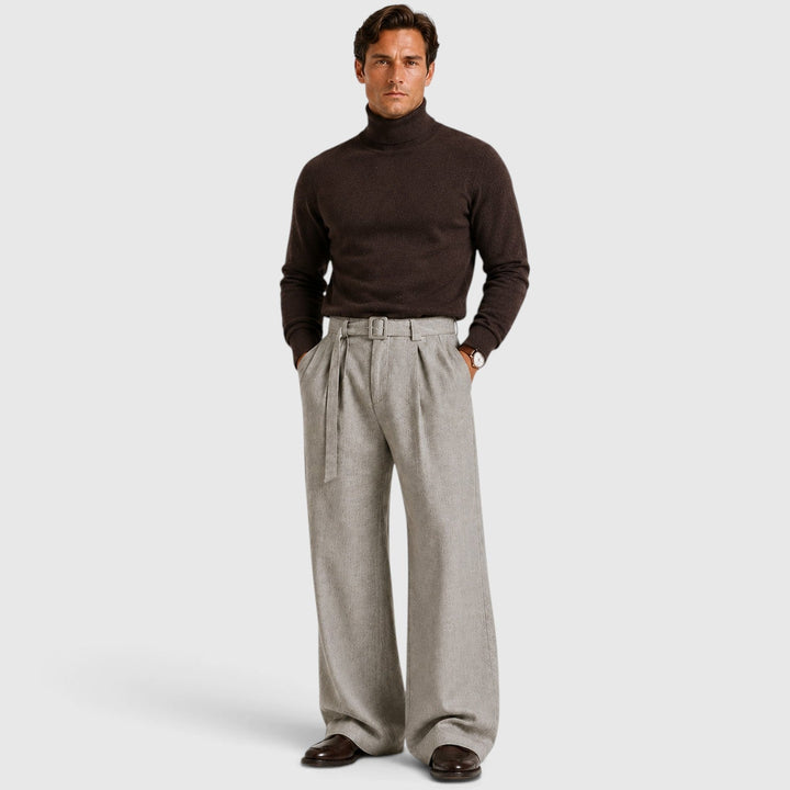 Winslow | Polished Pleated Straight-Leg Dress Trousers