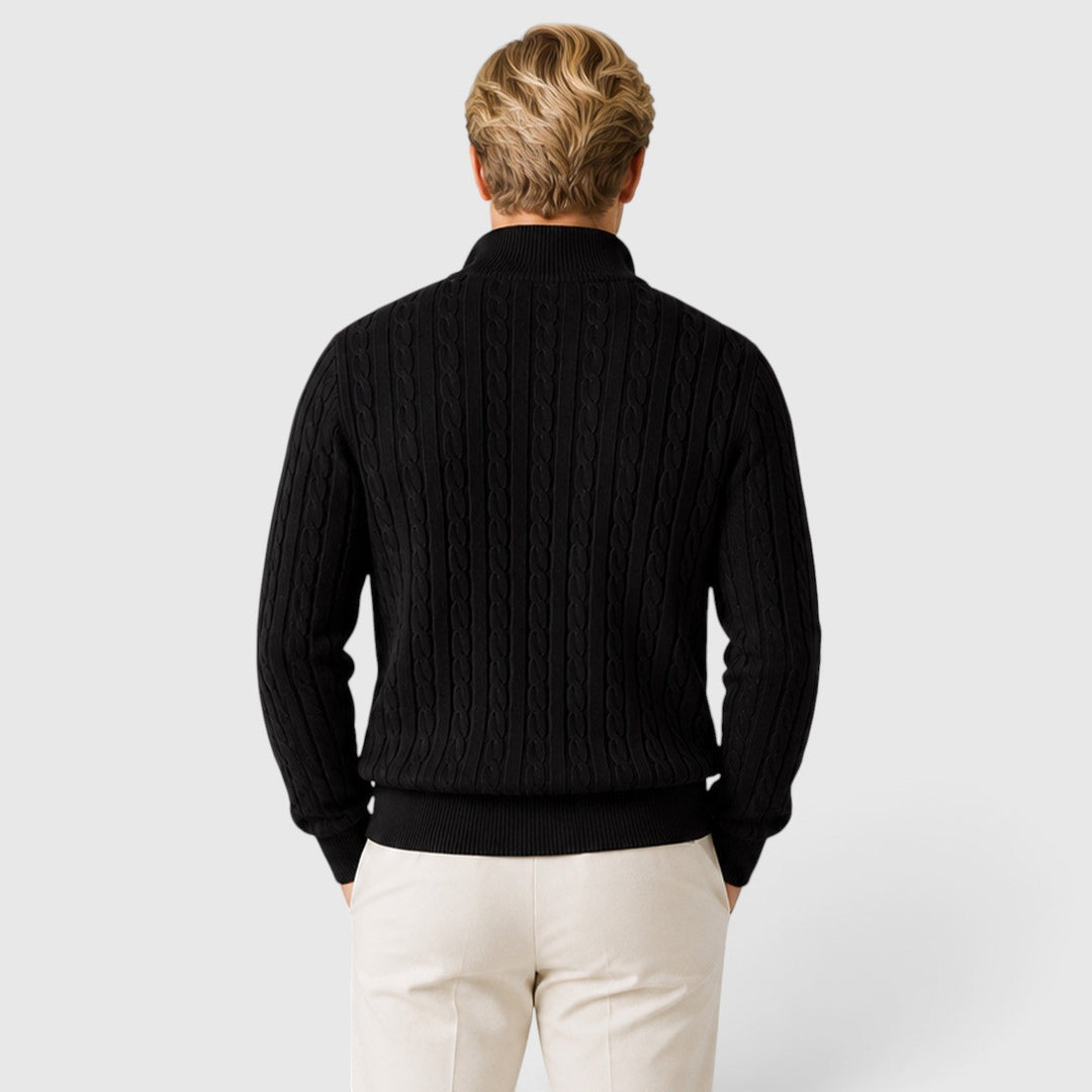 Ossian | Warm Cable Knit Quarter Zip Jumper for Men