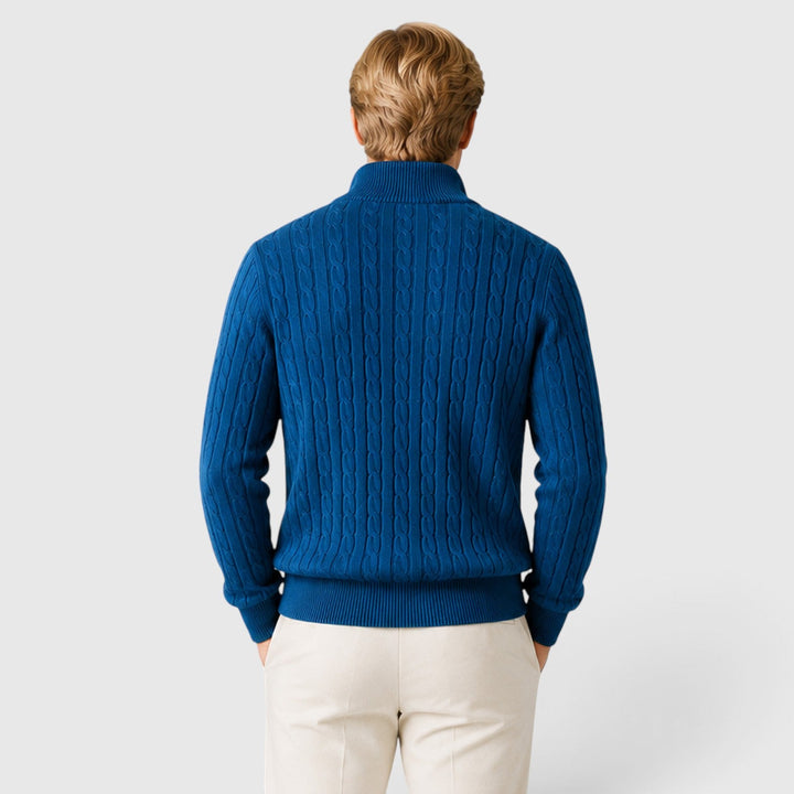 Ossian | Warm Cable Knit Quarter Zip Jumper for Men
