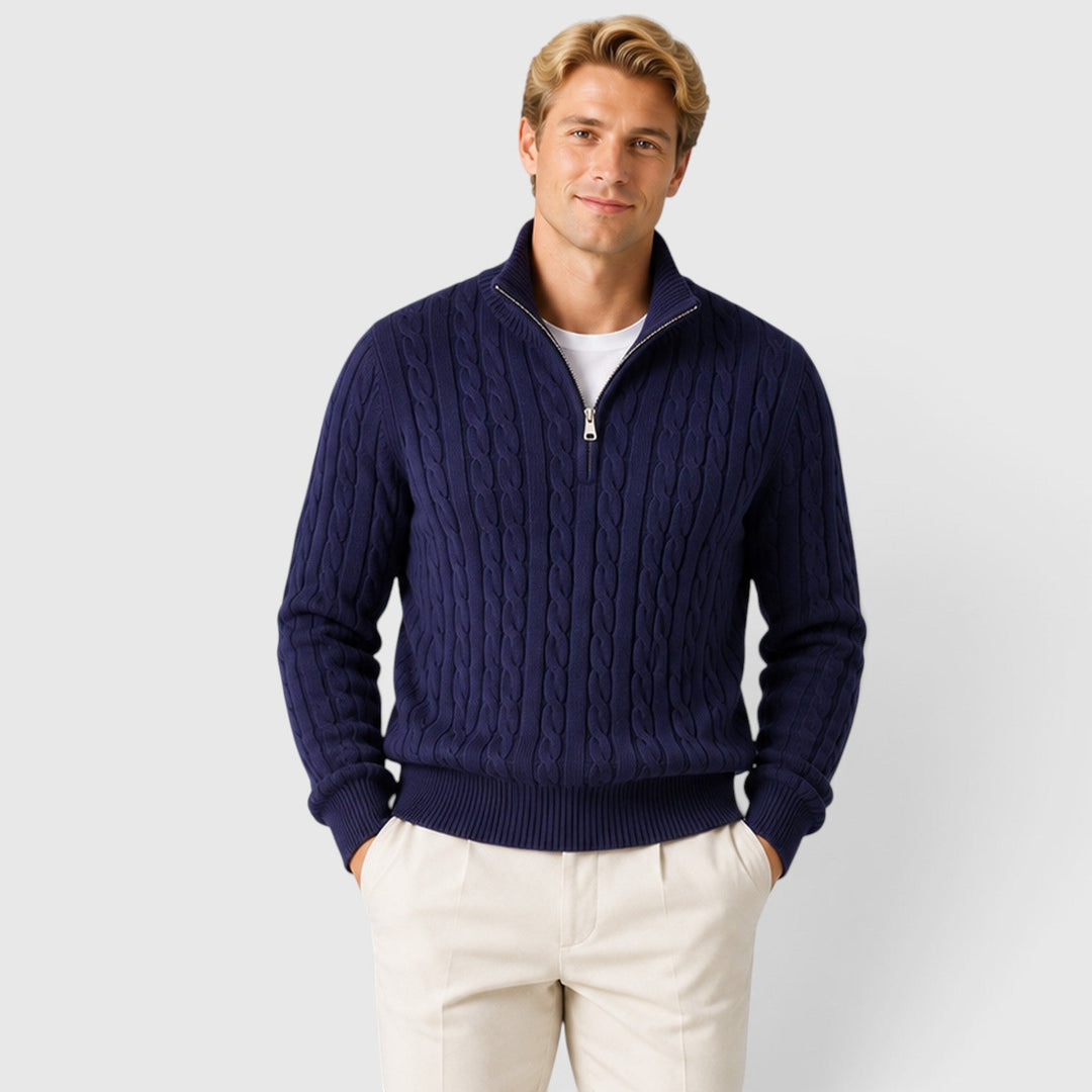 Grant | Cosy Cable Knit Quarter-Zip Jumper Men