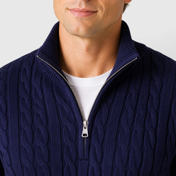 Grant | Cosy Cable Knit Quarter-Zip Jumper Men
