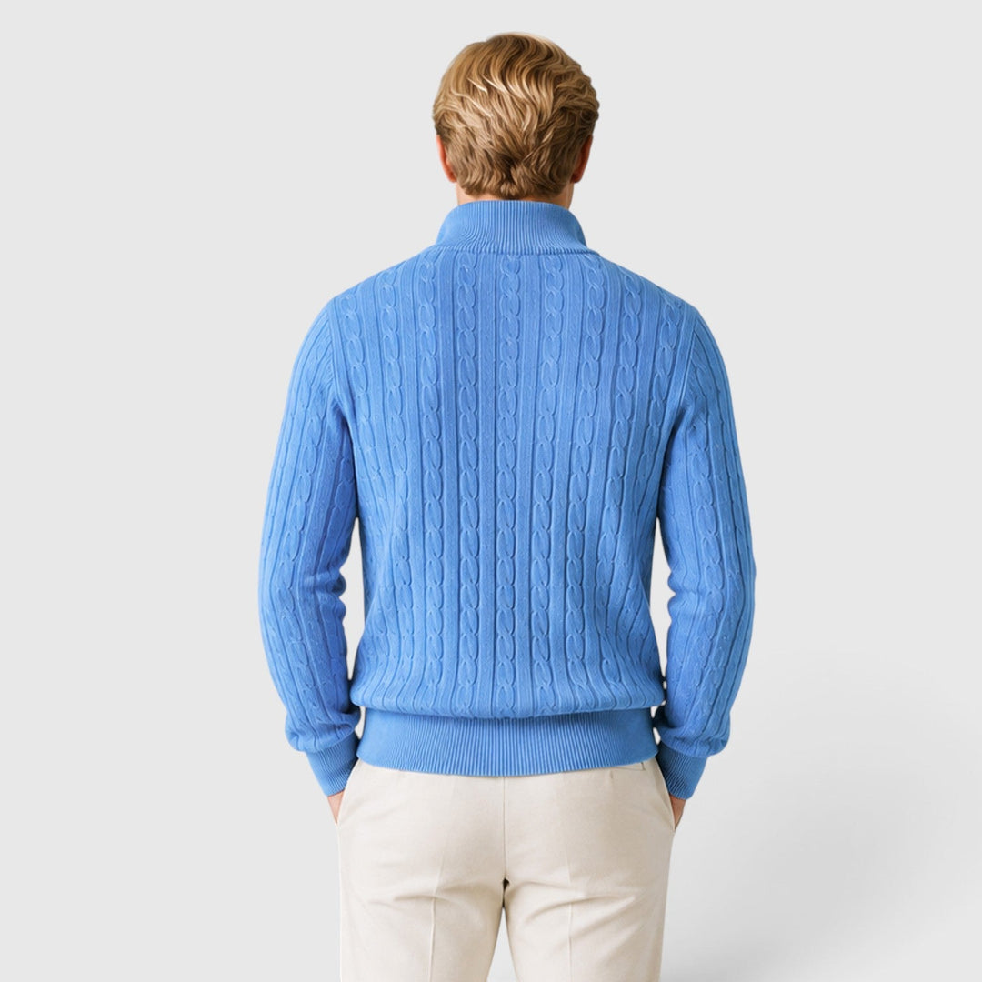 Ossian | Warm Cable Knit Quarter Zip Jumper for Men