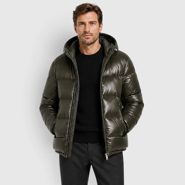 Elias | Insulated Hooded Puffer Jacket for Men's Cold Weather Wear