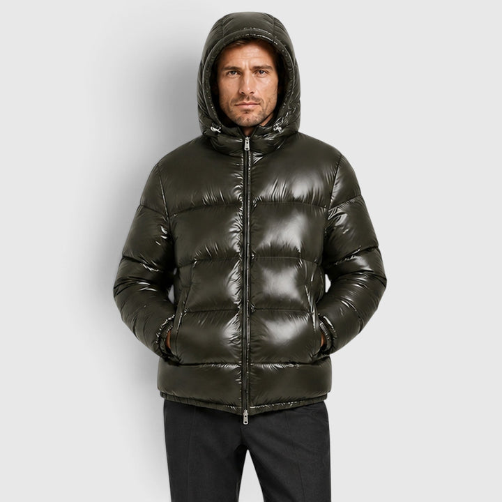Elias | Insulated Hooded Puffer Jacket for Men's Cold Weather Wear