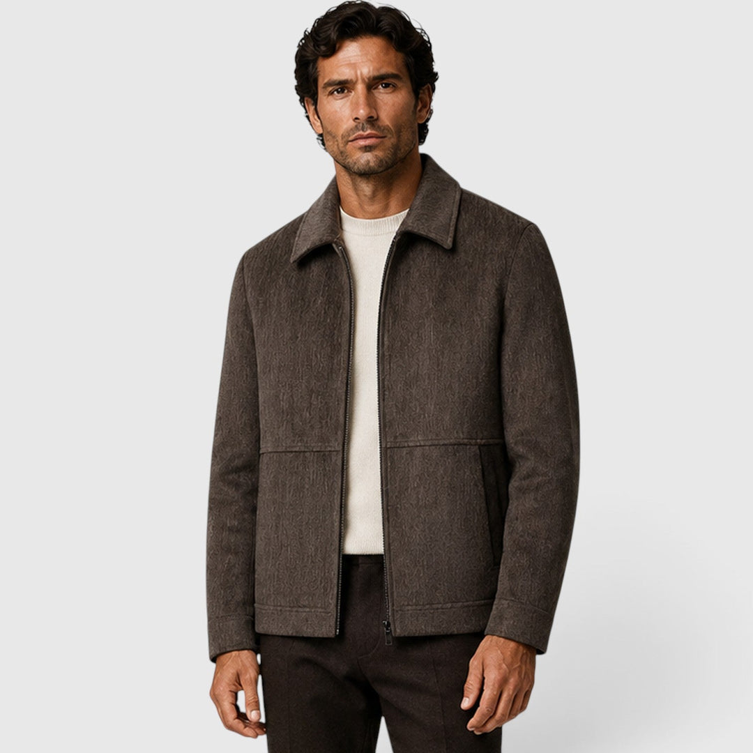 Cedric | Sharp Shirt Collar Zip-Up Jacket for Men
