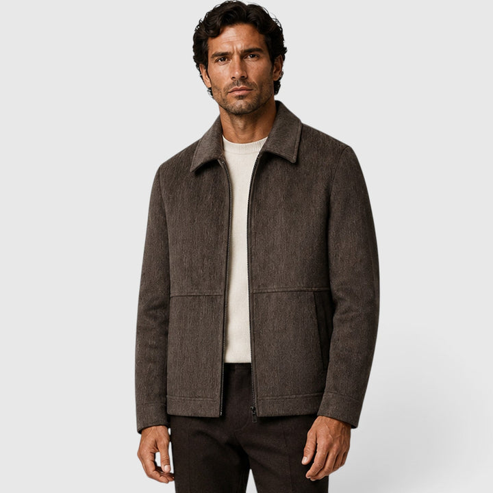 Cedric | Sharp Shirt Collar Zip-Up Jacket for Men