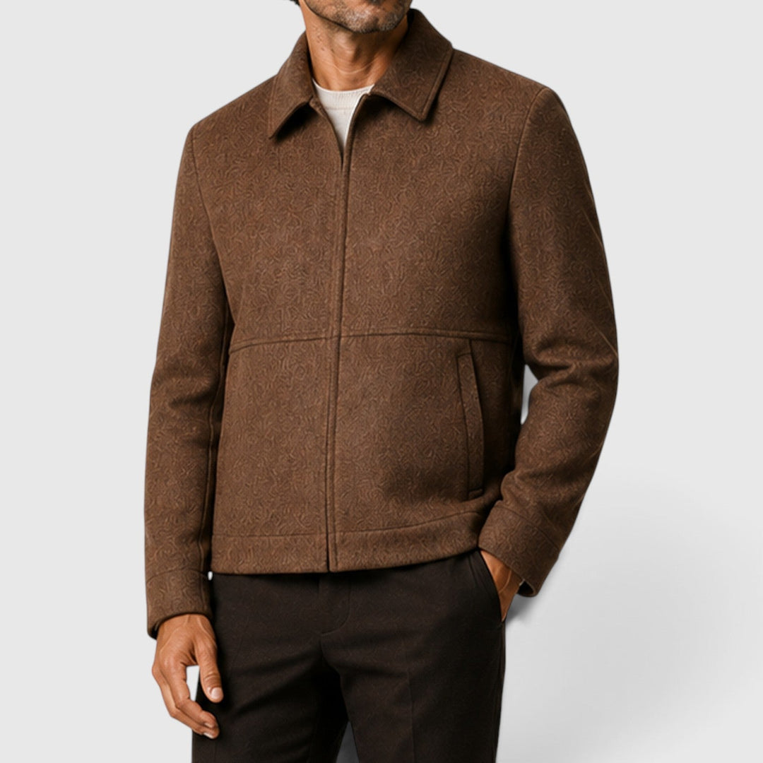 Cedric | Sharp Shirt Collar Zip-Up Jacket for Men