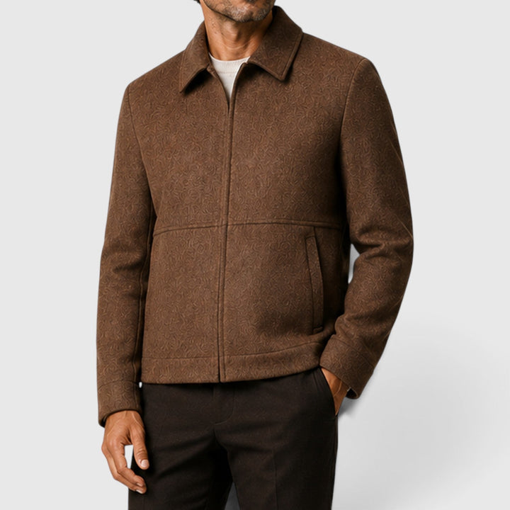 Cedric | Sharp Shirt Collar Zip-Up Jacket for Men