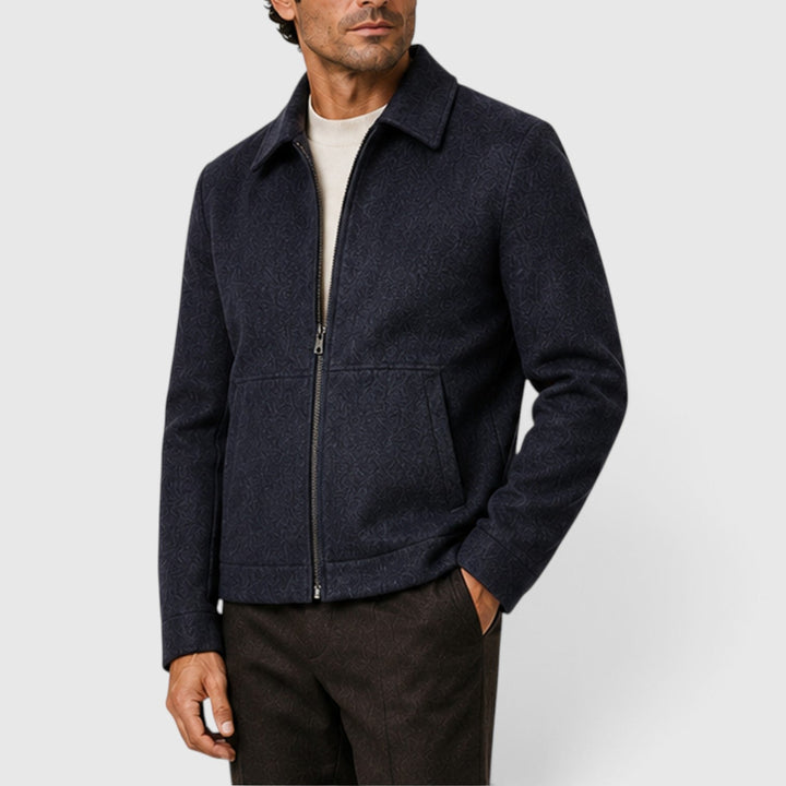 Cedric | Sharp Shirt Collar Zip-Up Jacket for Men