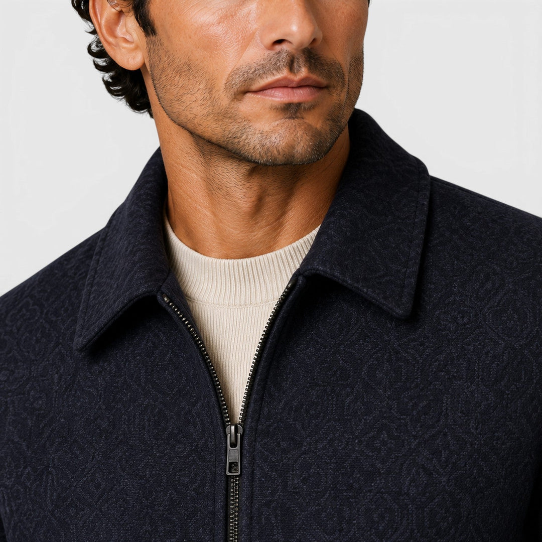 Cedric | Sharp Shirt Collar Zip-Up Jacket for Men